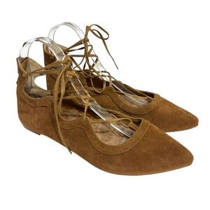 Solely Black BKE flats Latisha brown lace up ghillie pointy toe shoes size 8.5